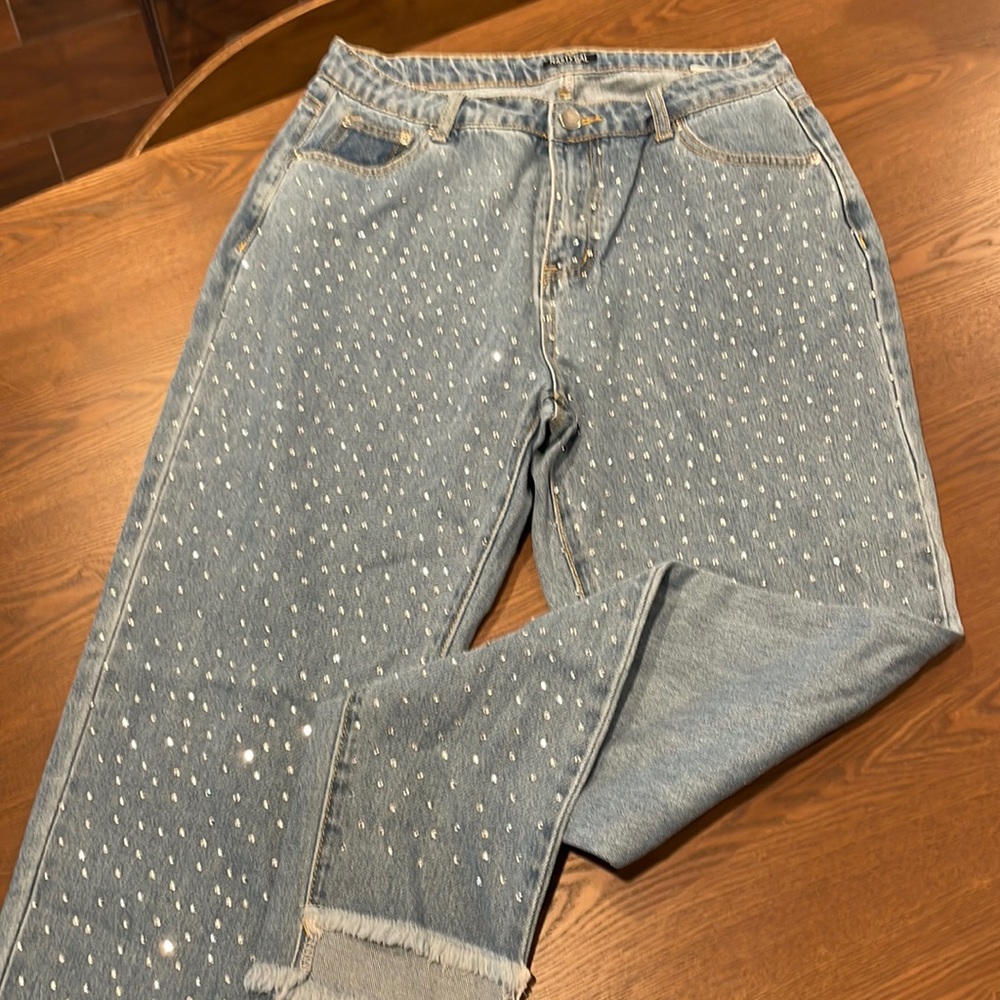 Nasty Gal rhinestone jeans - size 6